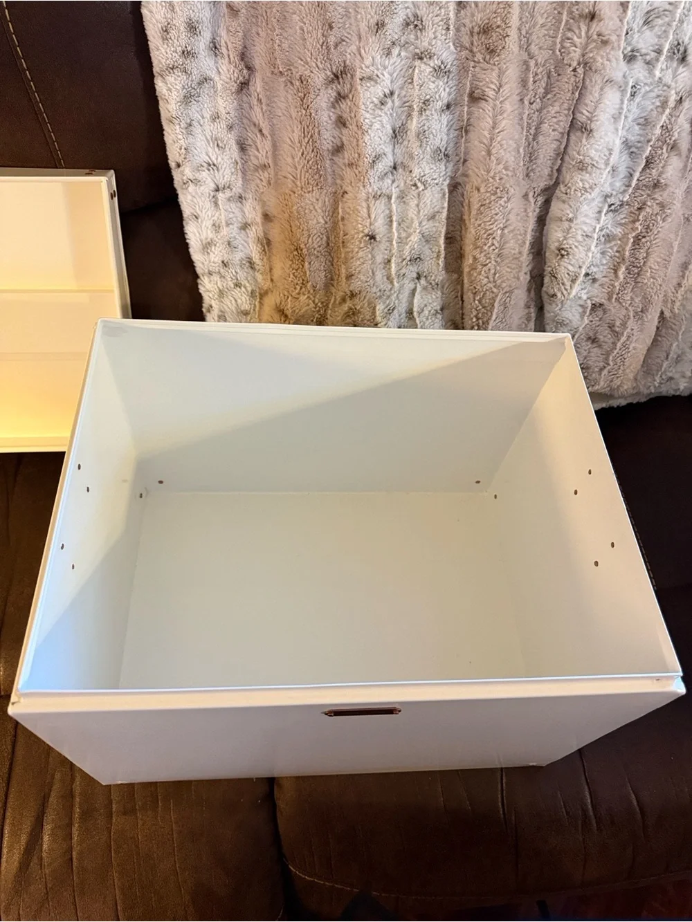 Hearth & Hand with Magnolia Vintage Look Metal Storage Box in Sour Cream New